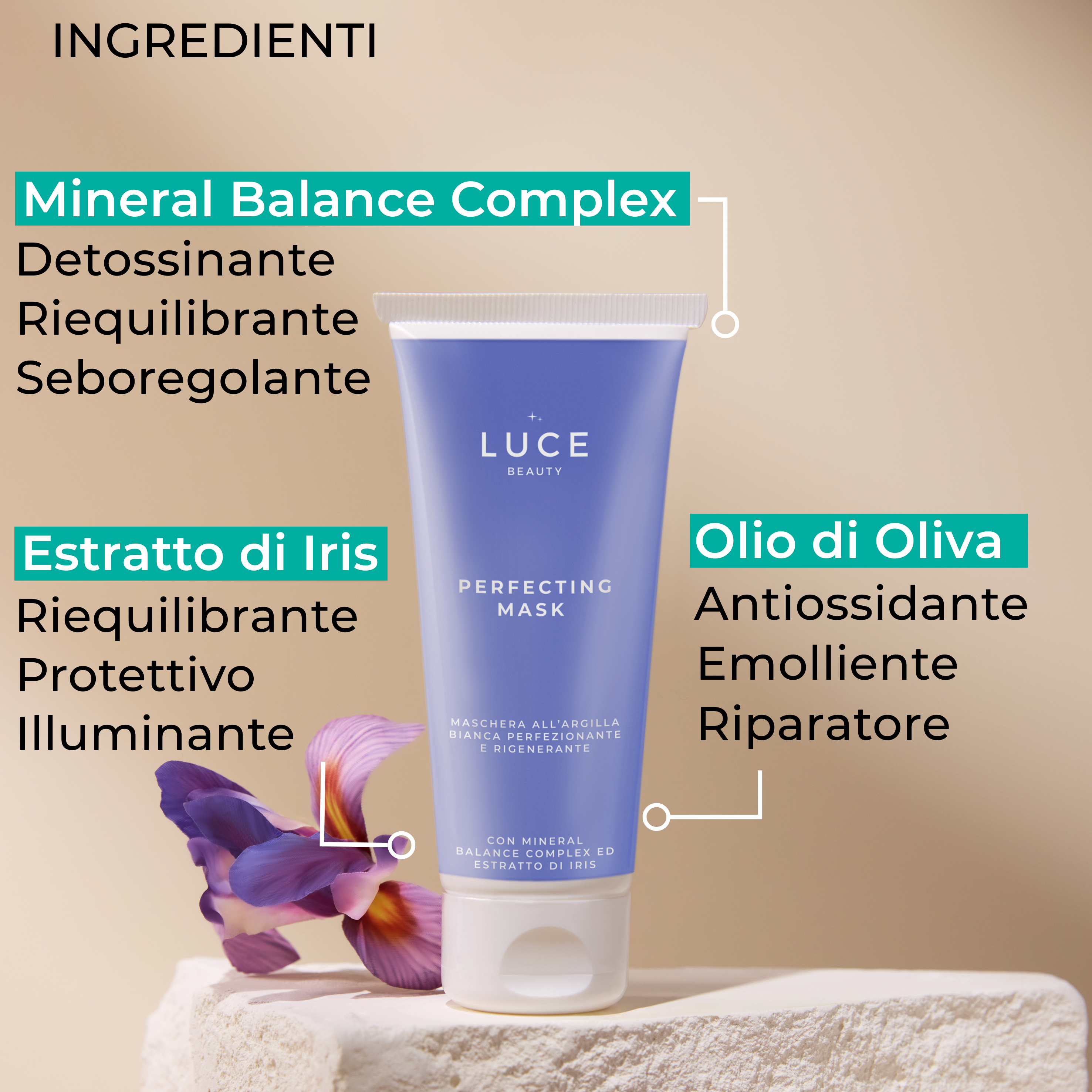 Perfecting_Mask_Ingredienti_Mineral-balance-complex-estratto-iris-olio-oliva_LuceBeautyByAlessiaMarcuzzi