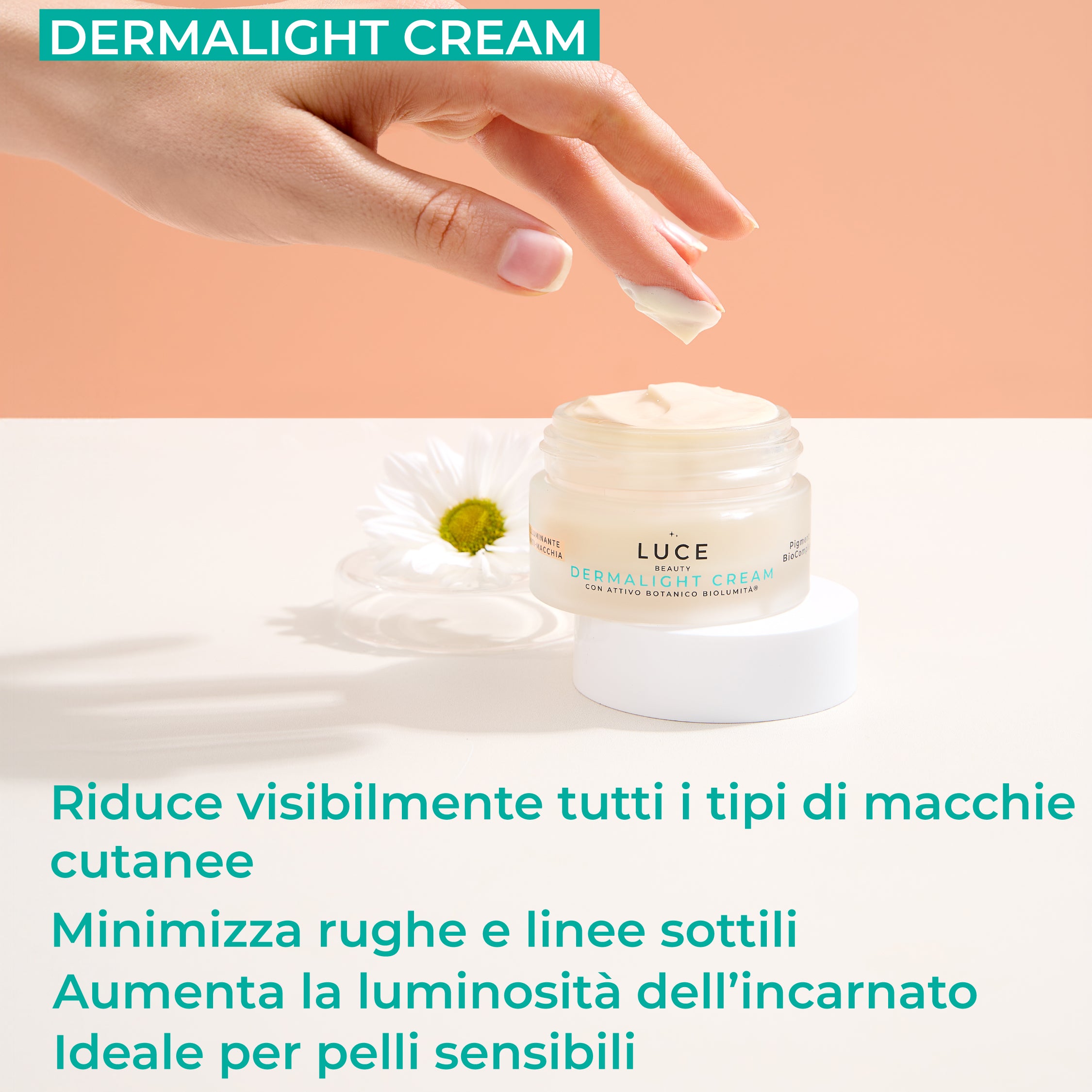 Dermalight_cream - Crema antimacchia con estratto di zucca, mela e biolumità_efficacia- Luce Beauty by Alessia Marcuzzi