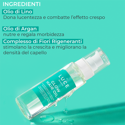 Olio idratante e riparatore per capelli - Glow Air Oil - Luce Beauty Olio idratante e riparatore per capelli - Glow Air Oil - Luce Beauty