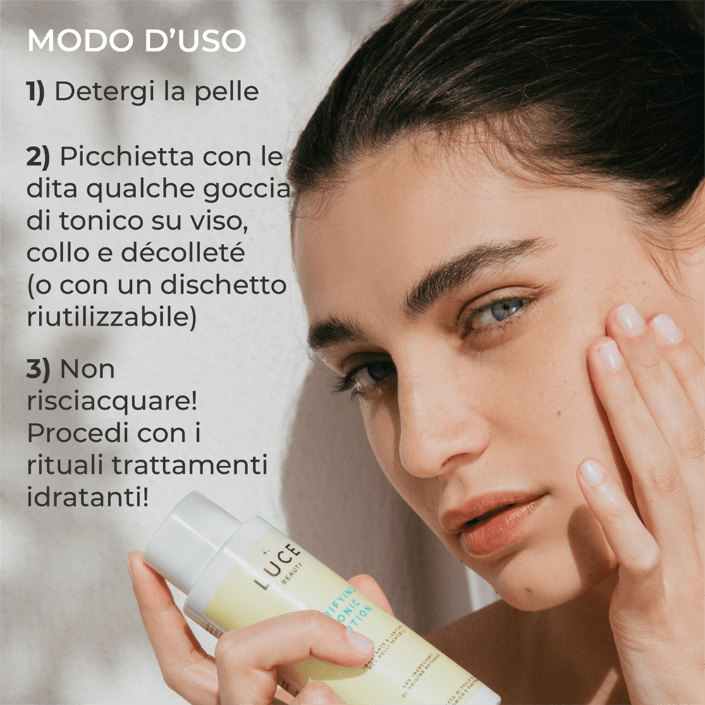 Lozione tonica Purifying Tonic Lotion - Modo D'uso _ Luce Beauty By Alessia Marcuzzi 