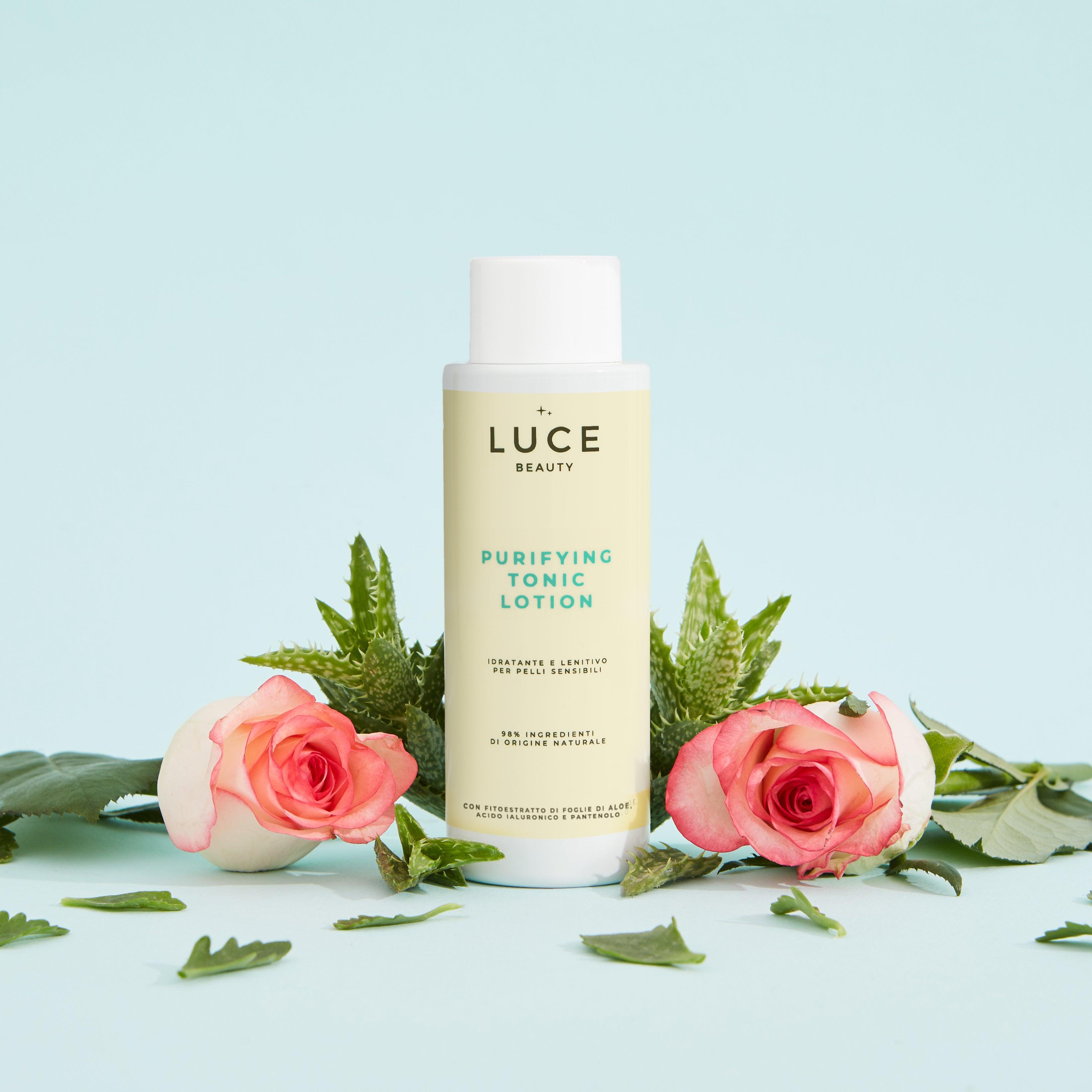 Lozione tonica, idratante e lenitiva per pelli sensibili Purifying Tonic Lotion - Ingredienti - Luce Beauty By Alessia Marcuzzi 