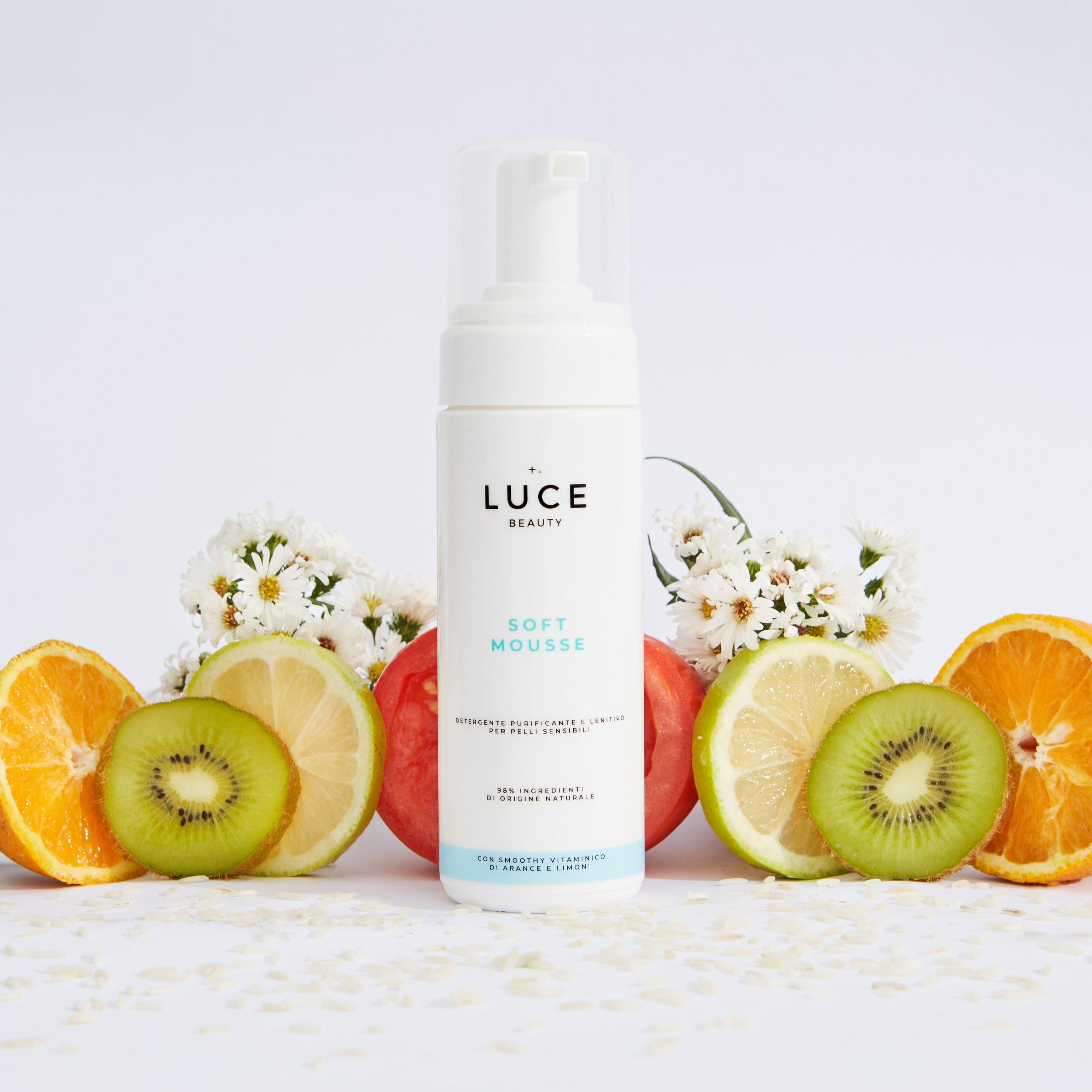 Detergente schiuma per doppia detersione - Soft Mousse - Ingredienti - Luce Beauty by Alessia Marcuzzi 
