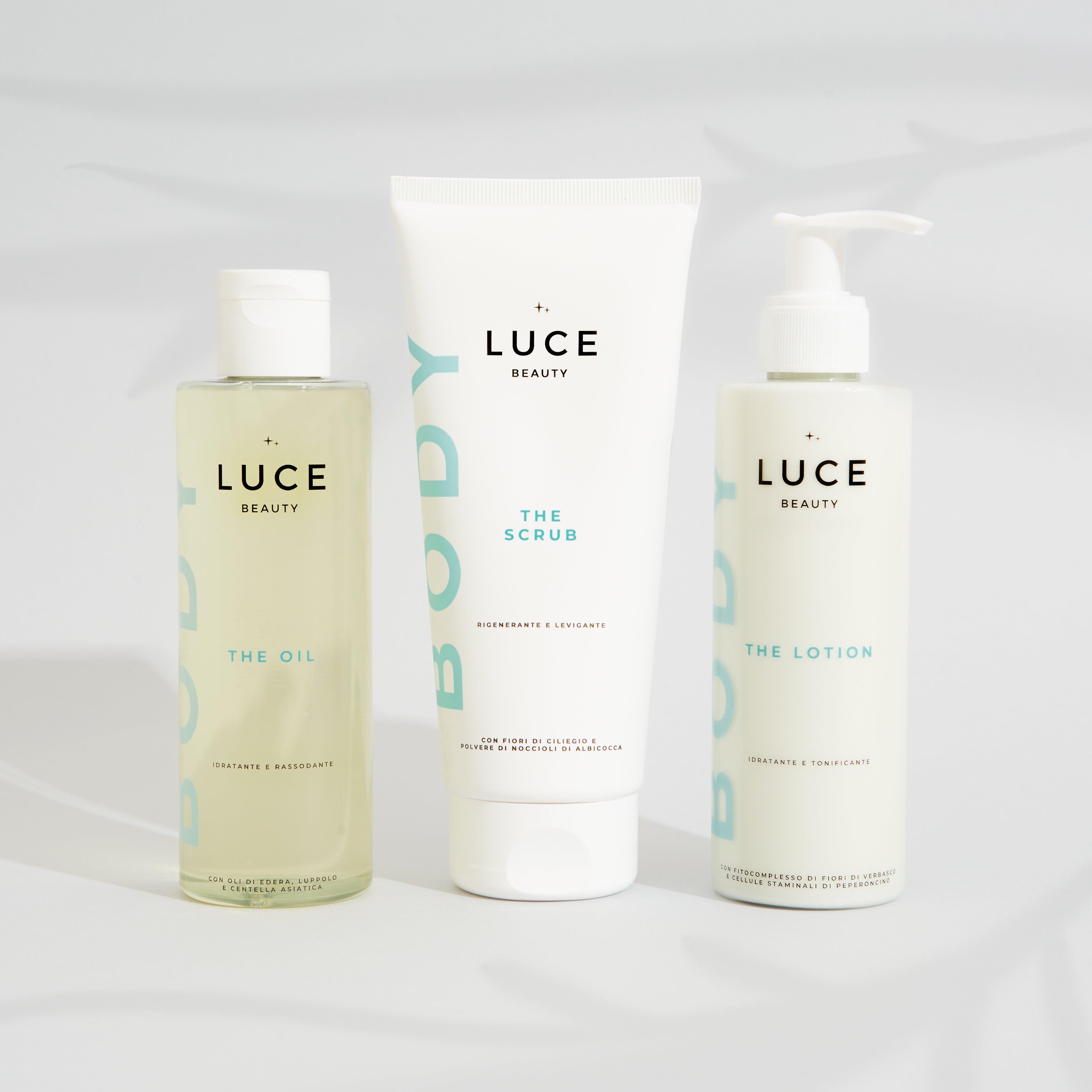 The Body Routine - The lotion, the oil, the scrub - Luce Beauty by Alessia Marcuzzi